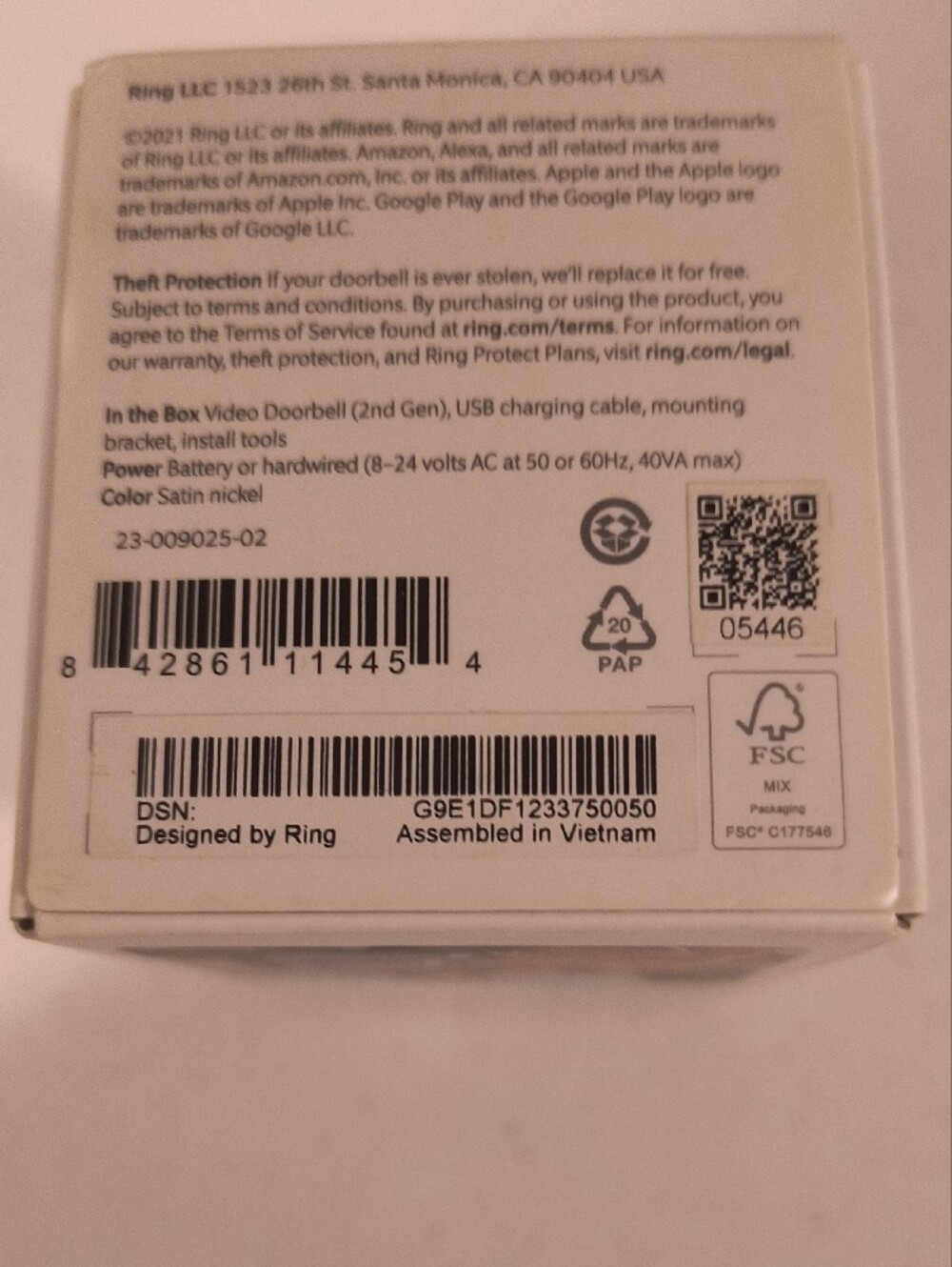 Ring Video Doorbell in Silver with Blue Accent Compatible With Alexa, NEW IN BOX - Picture 4 of 7
